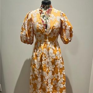 Ted baker sz 1, orange & white floral dress with pockets